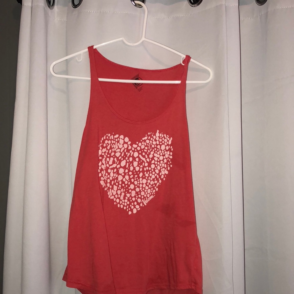 Volcom medium coral heart print tank